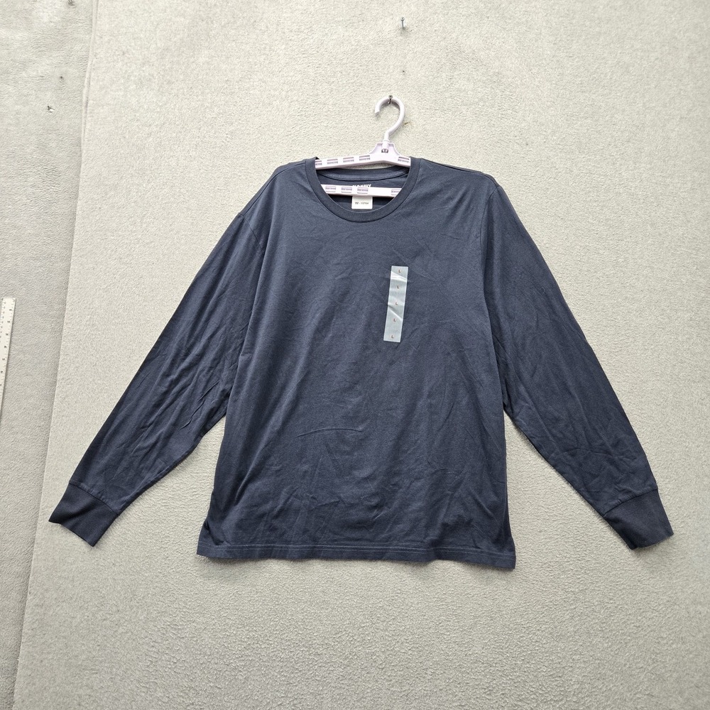 Old Navy Men Shirt L Navy Blue Long Sleeve Soft-Washed NWT